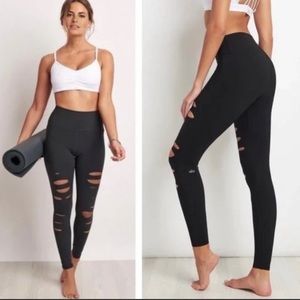 Alo Yoga High Waisted Ripped Warrior Leggings